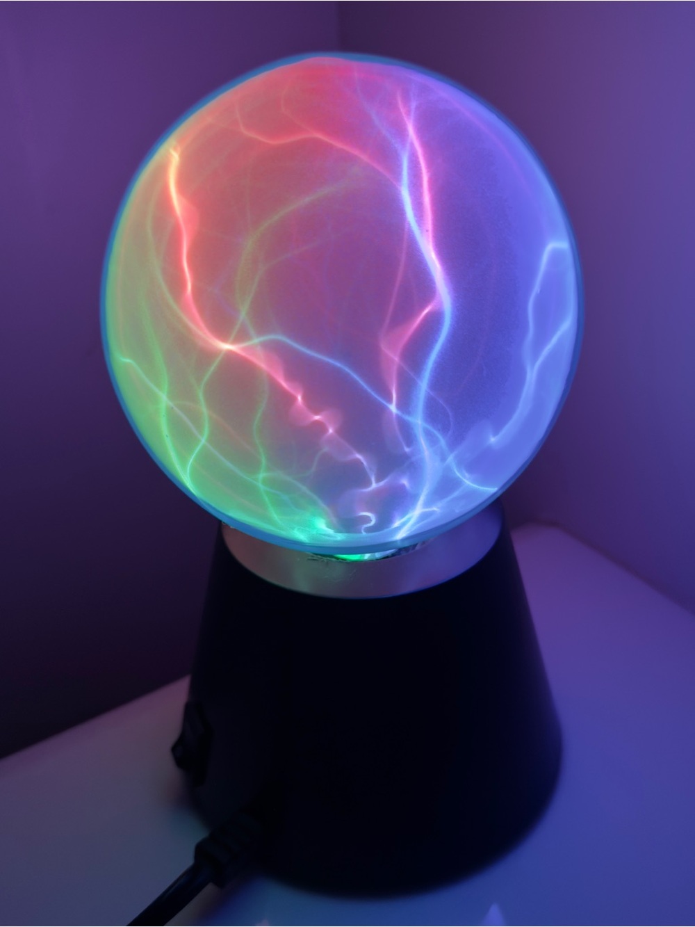 Vintage 2005 Lumisource Plasma Orb Lamp BLUE Black Base Tested Working 5 Inch